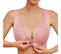 Front Fastening Bras for Women UK Post Surgery Everyday Daily Wireless Bra Comfortable Zero Feel Yoga Bras Camisole for Daily Pink
