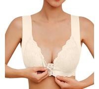 Front Fastening Bras for Women UK Push Up Lace Sexy Seamless Deep V Lift Up Bra Soft Breathable Comfort BraNon-Wired Non-Padded Full Coverage Cup Everyday Sports Bra for Women