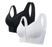 Front Fastening Bras for Women UK Sale, Non Wired Womens Bracelets Breathable Seamless Minimizer Bra UK Plus Size Minimiser Bra Women Non-Wired Non-Padded Soft Cup Bra Gifts for Mum
