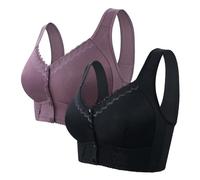 Front Fastening Bras for Women UK Sale, Non Wired Womens Bracelets Breathable Seamless Minimizer Bra UK Plus Size Minimiser Bra Women Non-Wired Non-Padded Soft Cup Bra Gifts for Mum
