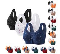 Front Fastening Bras for Women UK,Soft Bras for Women UK,Non Wired Bra | Comfortable Bras for Older Ladies,Front Opening Bras for Women,3-pack Bras