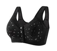 Front Fastening Bras for Women UK Soft & Comfortable Cotton Bra Wireless Snap Closing Ladies Bras Plus Size Front Clasp Wireless Cotton Vest Bra for The Elderly