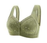 Front Fastening Bras for Women UK, Wireless Front Closure Bra with Button Design, Comfortable Full Coverage Bras for Older Women, Soft Everyday Support Bra with Wide Straps Ladies Underwear