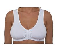 Front Fastening Bras Soft Cotton w Elastane Full Coverage, White, 38 B-C-D-DD