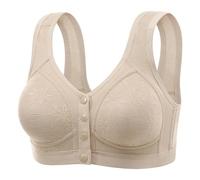 Front Fastening Bras Womens UK Deals Full Coverage Everyday Bra Ladies Push Up Bras Lace Bralettes Non Wired Support Underwear Jacquard Lingerie Cotton Bra for Party, Bar, Wedding, Beach