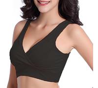 Front Fastening Bras Yoga Bra Tops for Women UK Women's Vest No Cotton Underwear Comfortable Sleeping Bra Womens Boobtube Tops Plus Size Wetsuit for Women (Black, XXL)