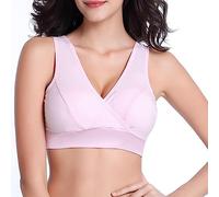 Front Fastening Bras Yoga Bra Tops for Women UK Women's Vest No Cotton Underwear Comfortable Sleeping Bra Womens Boobtube Tops Plus Size Wetsuit for Women (Pink, L)