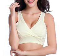 Front Fastening Bras Yoga Bra Tops for Women UK Women's Vest No Cotton Underwear Comfortable Sleeping Bra Womens Boobtube Tops Plus Size Wetsuit for Women (Yellow, XXL)
