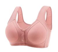 Front Fastening Sports Bra Leisure Printing Non Wired Support Bralette Fashion Comfortable Post Op Bra Soft Breathable Bralettes Casual Stretch Bras Post Surgery Underwear Pink