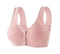 Front Fastening Sports Bra Leisure Push Up Non Wired Support Bralettes Soft Breathable Post Op Bralette Fashion Stretch Bras Casual Comfortable Bra Post Surgery Underwear Pink