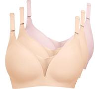 Front Fastening Sports Bras for Women UK 3Pc Non Wired Bras for Women Seamless Push Up Gather Bra Strong Hold Seamless Comfortable Comfort Full Cup Padded Bra Adjustable Non Wired 40dd