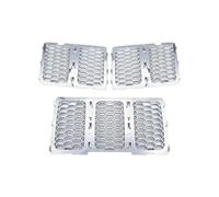 Front Fog Light Bumper Grill Cover For Jeep For Grand For Cherokee 2014-2016 Car Front Grille Insert Grill Cover Trim Honeycomb Mesh(Silver)