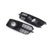Front Fog Light Grille Assembly Compatible With A6 C7 2015 2016 2017 2018 Front Bumper Fog Light Grille Fog Lamps Mask Cover Racing Grills 4G0807681AG 4G0807682AG(Black)