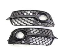 Front Fog Light Grille Grill Cover Bezel Compatible with Audi Q5 S Line 2013-2017 Glossy Black Front Mesh Honeycomb Front Bumper Grille Foglight Covers Pair for Audi Q5 S Line (2 Pack)