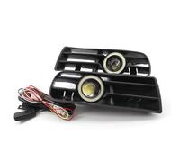 Front Fog Lights For VW For Golf For MK4 1998-2004 Angel Eyes Lamp LED Running Fog Light 1 Pair Car Auto White Fog Light Front Bumper Grilles