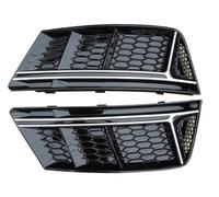Front for Radiator Grilles Car FogLamp Mask Grill Cover Front Bumper Fog Lights Grille Bezel A4 B9 2017-2019 for Standard Bumper Accessories(Chrome black)