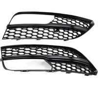 Front for Radiator Grilles For A3 For Hatchback 2013-2016 2PCS Car Front Fog Light Grille Cover Honeycomb(Glossy Black)
