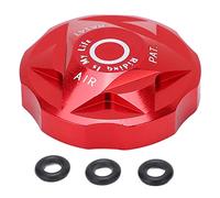 Front Fork Air Chamber Cover Bicycle Suspension Fork Air Gas Valve Cap Aluminium Alloy for Mountain Bike (Red)