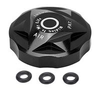 Front Fork Air Chamber Cover Bicycle Suspension Fork Air Gas Valve Cap Aluminium Alloy for Mountain Bike (Black)