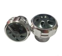 Front Fork Cup CNC Machined Aluminum Standard Fitment for Motorcycles Gold Red Blue Black Silver Rainbow Lightweight Design 4.8x3.2x5cm 2pcs(QCB-043 - Silver)