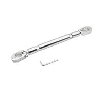 Front Fork Stem Motorcycle Thick Balance Bar Universal 22mm Aluminum Crossbar Strengthen Handlebar Extended Motorbike Reinforce Lever(Silver Bold Version)