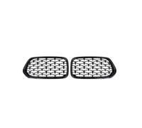Front Grill 1 Pair Front Diamond Kidney Grill Racing Grilles Gloss Black For BMW For X2 F39 2018 2019 2020 2021 Meteor Style Front Grille Grills(Black)