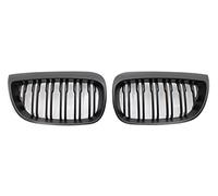 Front Grill 2 PCS Car Front Bumper Kidney Grille Racing Grills Shiny 2 Lines For BMW 1Series E81 E87 120I 128I 130I 2004-2007