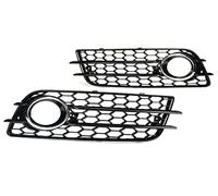 Front Grill 2 Pieces Car Fog Lamp Grill Lamp Cover HONEYCOMB Hexagonal Grille Grille For For A4 For B8 For S4 2008 2009 2010 2011 2012 Car front grille(Silver)