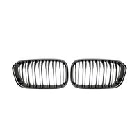 Front Grill 2 Pieces Car Front Bumper Kidney Grills For BMW 1 Series F20 F21 For LCI 120i 2015 2016 2017 Double Slat Line Grill Racing Grille Front Grille Grills(Glossy Black)