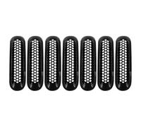 Front Grill 7 Pieces Car Clip-in Front Grille Mesh Inserts Mesh Grille Guard For Jeep For Wrangler JK JKU 2007-2015 Exterior Accessories Front Grille Grills