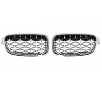 Front Grill A Pair Chrome Diamond Kidney Grilles Meteor Style Front Bumper For BMW 3 Series F30 F35 F31 2012-2018(Full Silver)