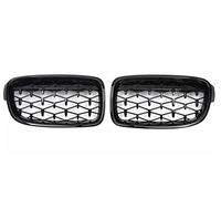 Front Grill A Pair Chrome Diamond Kidney Grilles Meteor Style Front Bumper For BMW 3 Series F30 F35 F31 2012-2018(Gloss black)