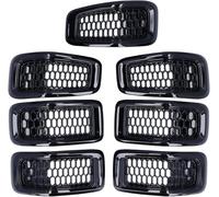 front grill Double Bridge Grill for Jeep For Cherokee 2014-2018 Car Front Bumper Central(Silver)