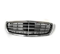 Front Grill For Benz W222 S-CLASS S400 S500 2014 2015 2016 2017 2018 2019 2020 All Black W/Camera Hole Car Front Bumper Grille Grill Radiator Grille(Support ACC Silver)