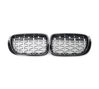 Front Grill For BMW For X3 F25 For X4 F26 2014 2015 2016 2017 Diamond Style Car Grille Front Bumper Sport Kidney Racing Grill Front Grille Grills(Black Silver)