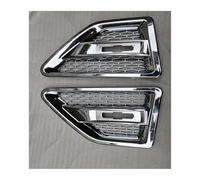 Front Grill For Land For Rover For Freelander 2 LR2 2006-2016 Fender Grille Trim ABS Pair Car Fender Side Air Vent Flow Grill Cover Car Grill(Chrome)