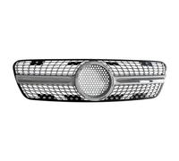 Front Grill For Mercedes For Benz W163 ML Class 1999-2004 Racing Grill Grille Car Front Bumper Hood Grid W/Insect Proof Cover(Silver)