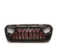 Front Grill For The Fourth Generation For Jeep JK JL For Wrangler 2007 2008 2009 2010 2011 2012 2013-2017 Car Front Bumper Ventilation Grille Radiator Grille(Black Red 1)