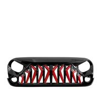 Front Grill For The Fourth Generation For Jeep JK JL For Wrangler 2007 2008 2009 2010 2011 2012 2013-2017 Car Front Bumper Ventilation Grille Radiator Grille(Black Red)