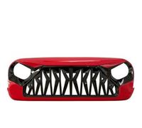 Front Grill For The Fourth Generation For Jeep JK JL For Wrangler 2007 2008 2009 2010 2011 2012 2013-2017 Car Front Bumper Ventilation Grille Radiator Grille(Red Black 1)