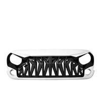 Front Grill For The Fourth Generation For Jeep JK JL For Wrangler 2007 2008 2009 2010 2011 2012 2013-2017 Car Front Bumper Ventilation Grille Radiator Grille(Black White)