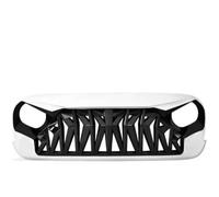 Front Grill For The Fourth Generation For Jeep JK JL For Wrangler 2007 2008 2009 2010 2011 2012 2013-2017 Car Front Bumper Ventilation Grille Radiator Grille(Black White 1)