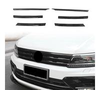 Front Grill Front Bumper Mesh Center Grille Grill Styling Mouldings Strips Cover Trim For VW For Tiguan MK2 2016 2017 2018 2019 2020 2021 Car Radiator Grille(Bright Black)
