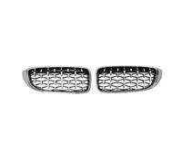 Front Grill Gloss Black Kidney Diamond Shape Grille For BMW 4 Series F33 F36 For M3 F80 For M4 F82 F83 2014-2017 Front Bumper Mesh Grills Car Front Grille(Silver)