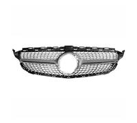 Front Grill Grills For Benz C180 C200 C260 C300 C63 W205 Front Bumper Radiator Grill Mesh Middle Net A2058881260 2058881260 2014-2021 Front Grille Front Kidney(Silver)