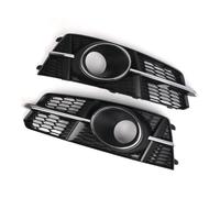 Front Grill Mesh 2x Front Bumper Fog Light Grille Lamps Cover For A6 For C7 For A6L For S-Line With 2015-2018 4G0807681AG,4G0807682AG(Type 2 Silver)