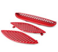 Front Grill Red Car Center Hood Bezel Grille Grill For Dodge For Charger For SRT For Hellcat 2015 2016 2017 2018 2019 2020 ABS Plastic 3Pcs/Set Car front grille