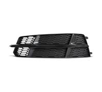 Front Grill Trim 2pcs Car Front Bumper Light Cover Fit For Audi A6 C7 A6L S-Line 2015 2016 2017 2018 Hex Grill 4G0807681AN Car Grille(Black Left)