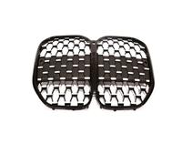 Front Grill Trim Car Grille Front Bumper Grille Cover Grill ACC Style Double Slat Grill Diamond Star Facelift Fit For BMW 4 Series G22 2021-2024(Diamond black sliver)