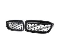 Front Grill Trim Diamond Front Bumper Kidney Grill Double Slat Racing Sport Grille Fit For BMW 3 Series F30 F31 F35 2011-19 Car Grille(All Black)